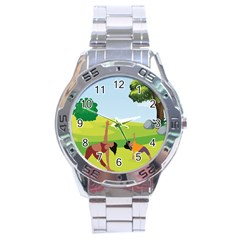 Large Stainless Steel Analogue Watch by SymmekaDesign