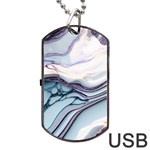 Marble Abstract White Pink Dark Art Dog Tag USB Flash (Two Sides) Back