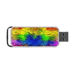 Colour Background Structure Lines Explosion Pop Portable Usb Flash (one Side) by Pakemis