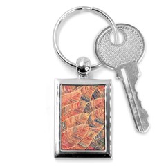 Leaves Pattern Abstract Circles Dots Ornament Key Chain (rectangle) by Jancukart