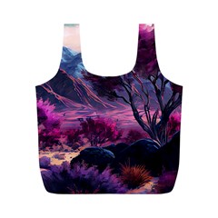 Landscape Landscape Painting Purple Purple Trees Full Print Recycle Bag (m) by Jancukart