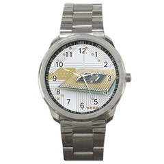 Technics Design Element Set Pattern Graphic Symbol Sport Metal Watch by danenraven