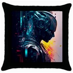 Who Sample Robot Prettyblood Throw Pillow Case (Black) Front