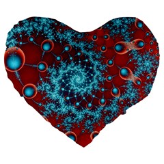 Fractal Pattern Background Large 19  Premium Flano Heart Shape Cushions by Uceng