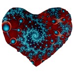 Fractal Pattern Background Large 19  Premium Flano Heart Shape Cushions Back