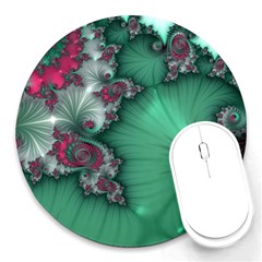 Fractal Spiral Template Abstract Background Design Round Mousepad by Ravend