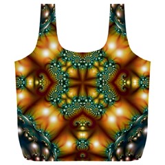 Background Abstract Fractal Annotation Texture Full Print Recycle Bag (xxl) by Ravend