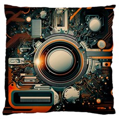 Illustrations Technology Robot Internet Processor Large Cushion Case (two Sides) by Ravend