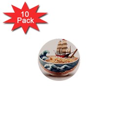Ai Generated Noodles Pirate Chinese Food Food 1  Mini Buttons (10 Pack)  by danenraven