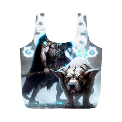 Ai Generated Viking God Fantasy Dog Norse Man Full Print Recycle Bag (m) by danenraven