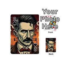 Ai Generated Nikola Tesla Tesla Nikolas Electricity Playing Cards 54 Designs (mini) by danenraven