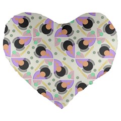 Pattern Pastel Drawing Art Large 19  Premium Heart Shape Cushions by Ravend