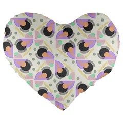 Pattern Pastel Drawing Art Large 19  Premium Flano Heart Shape Cushions by Ravend