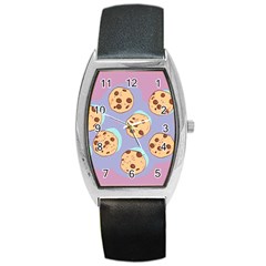 Cookies Chocolate Chips Chocolate Cookies Sweets Barrel Style Metal Watch by Ravend