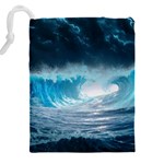 Thunderstorm Storm Tsunami Waves Ocean Sea Drawstring Pouch (5XL) Back