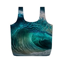 Tsunami Waves Ocean Sea Water Rough Seas 2 Full Print Recycle Bag (m) by Ravend