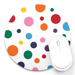Polka Dot Round Mousepad by 8989