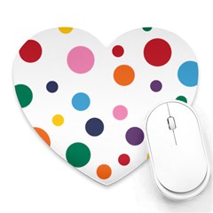 Polka Dot Heart Mousepad by 8989