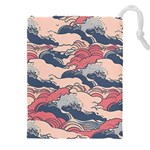 Waves Ocean Sea Water Pattern Rough Seas Drawstring Pouch (5XL) Front