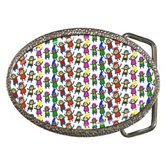 Stickman Kids Doodle Paper Children Group Belt Buckles by Ravend
