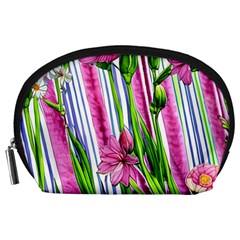 Cherished Blooms – Watercolor Flowers Botanical Accessory Pouch (large) by GardenOfOphir