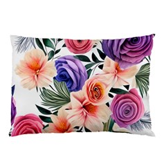 Country-chic Watercolor Flowers Pillow Case (two Sides) by GardenOfOphir