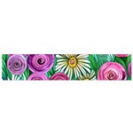 Tropical Flowers Pattern Small Premium Plush Fleece Scarf Front