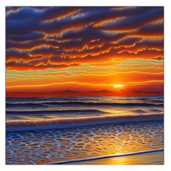 Nature s Sunset Over Beach Square Satin Scarf (36  X 36 ) by GardenOfOphir