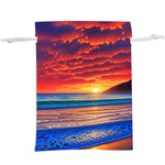 Sunset Over The Ocean Lightweight Drawstring Pouch (XL) Front