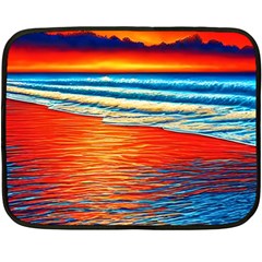 Golden Sunsets And Crisp Air One Side Fleece Blanket (mini) by GardenOfOphir