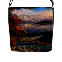 Summer Sunset Flap Closure Messenger Bag (l) by GardenOfOphir