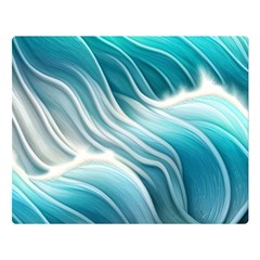 Pastel Blue Ocean Waves Iii Premium Plush Fleece Blanket (large) by GardenOfOphir