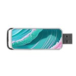 Pink Ocean Waves Portable USB Flash (Two Sides) Front