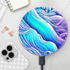 Ocean Waves In Pastel Tones Wireless Fast Charger(white) by GardenOfOphir