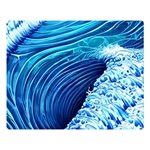 Simple Blue Ocean Wave Premium Plush Fleece Blanket (Large) 80 x60  Blanket Front