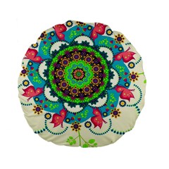 Artistic Pattern Mandala Standard 15  Premium Flano Round Cushions by Jancukart