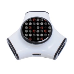 Black And Multicolored Polka Dot Artwork Digital Art 3-port Usb Hub by Jancukart