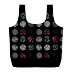 Black And Multicolored Polka Dot Artwork Digital Art Full Print Recycle Bag (L) Front