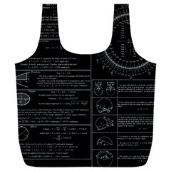 Black Background With Text Overlay Mathematics Trigonometry Full Print Recycle Bag (xxl) by Jancukart
