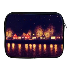 Night Houses River Bokeh Leaves Landscape Nature Apple Ipad 2/3/4 Zipper Cases by Ravend