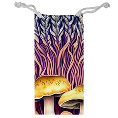Flowery Garden Mushroom Jewelry Bag by GardenOfOphir