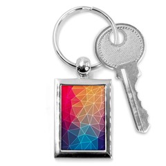 Multicolored Geometric Origami Idea Pattern Key Chain (rectangle) by Jancukart