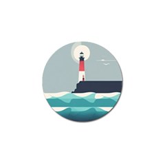 Lighthouse Ocean Nautical Sea Minimal Minimalist Golf Ball Marker by Pakemis