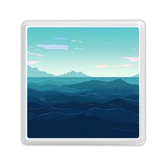 Ai Generated Ocean Waves Sea Water Nautical Memory Card Reader (square) by Pakemis