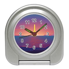 Sunset Ocean Beach Water Tropical Island Vacation Nature Travel Alarm Clock by Pakemis