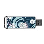 Flowers Pattern Floral Ocean Abstract Digital Art Portable USB Flash (Two Sides) Back