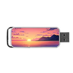 Sunset Ocean Beach Water Tropical Island Vacation 3 Portable Usb Flash (one Side) by Pakemis