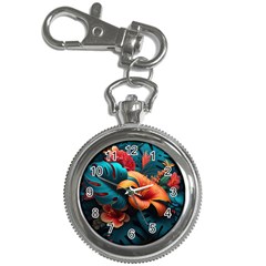 Ai Generated Tropical Flowers Floral Floral Pattern Key Chain Watches by Pakemis