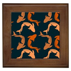 Background Pattern Texture Design Wallpaper Fish Framed Tile by Wegoenart