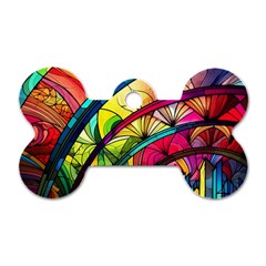 Stained Glass Window Dog Tag Bone (two Sides) by Jancukart